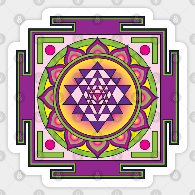 Sri Yantra Mandala Sticker by GalacticMantra